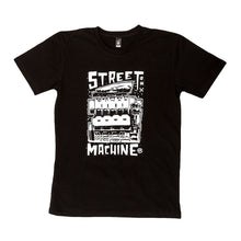 Street Machine Black t-shit with KB Hemi Design